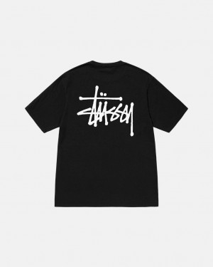 Stussy Basic Stussy Tee Pigment Dyed - Unisex Shortsleeve Czarne | DPLVO84961