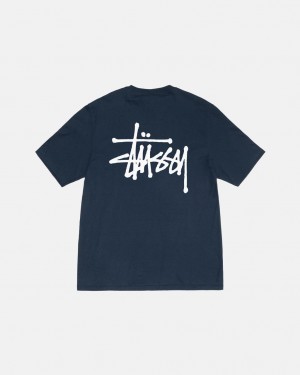 Stussy Basic Stussy Tee - Unisex Shortsleeve Granatowe | PLNZX47670