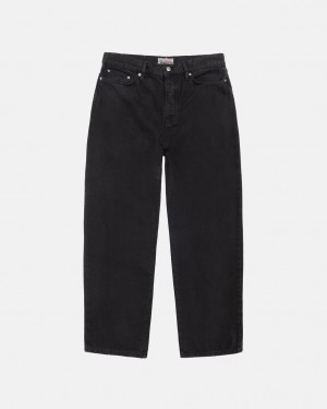 Stussy Big Ol& Jean Washed Płócienne - Unisex Pants Czarne | BPLSD88221