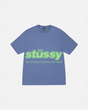 Stussy Blur Tee - Unisex Shortsleeve Niebieskie | PLNZX35536