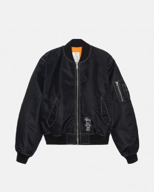 Stussy Built Reversible Bomber Jacket - Unisex Jackets Czarne | EPLHC50852