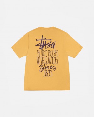 Stussy Built Tough Tee Pigment Dyed - Unisex Shortsleeve Pomarańczowe | PLCIF76550