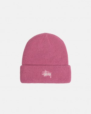 Stussy Cuff Beanie Basic - Unisex Różowe | LPLSX96738