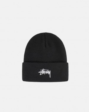 Stussy Cuff Beanie Stock - Unisex Czarne | LPLSX92451