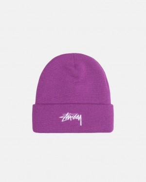 Stussy Cuff Beanie Stock - Unisex Fioletowe | PLJBT32297