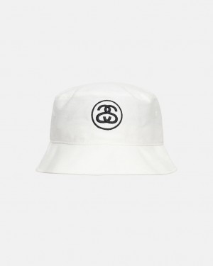 Stussy Deep Bucket Hat SS Link - Unisex Białe | TPLWZ23078