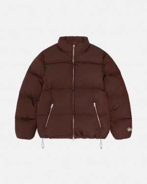 Stussy Down Puffer Nylon - Unisex Jackets Brązowe | QPLUV83518