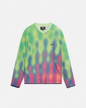 Stussy Gradient Dot Brushed Swetry - Unisex Sweaters Kolorowe | QPLWA78818