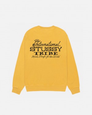 Stussy IST Crew Pigment Dyed - Unisex Hoodies Pomarańczowe | PLEGJ52299