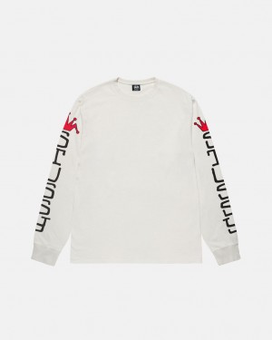 Stussy Jumbo LS Tee Pigment Dyed - Unisex Longsleeve Beżowe | YPLGT13329