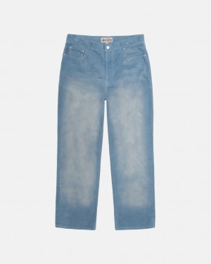 Stussy Klasyczne Jean Faded Corduroy - Unisex Denim Niebieskie | FPLUI75335