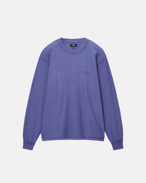 Stussy Lazy LS Tee - Unisex Longsleeve Jasny Niebieskie | MPLFT19761