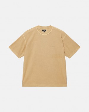 Stussy Lazy Tee - Unisex Longsleeve T-Shirts Złote | APLDF79126