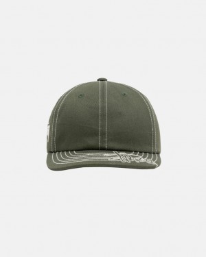 Stussy Low Pro Basic Stitch Strapback - Unisex Oliwkowe | XPLGW64070