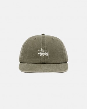 Stussy Low Pro Basic Washed Strapback - Unisex Oliwkowe | PLQAV85694