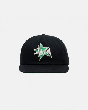 Stussy Mid-Depth Basic Star Strapback - Unisex Czarne | XPLGW98297