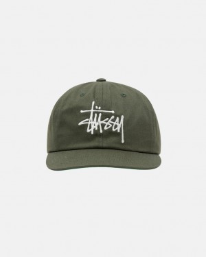 Stussy Mid-Depth Basic Strapback - Unisex Oliwkowe | APLDF48028