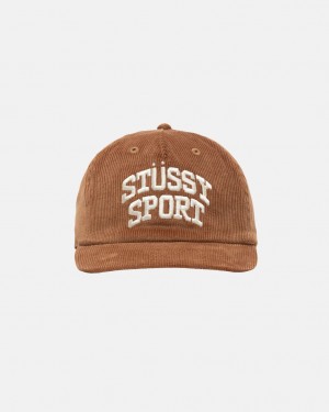 Stussy Mid-Depth Sportowe Arch Strapback - Unisex Brązowe | MPLHR75647