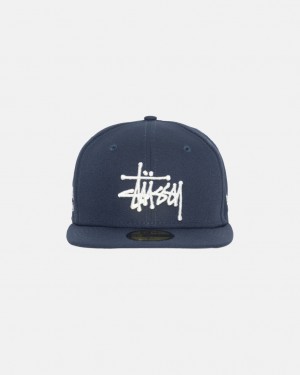 Stussy New Era 59Fifty Authentic - Unisex Granatowe | PLDYB34050