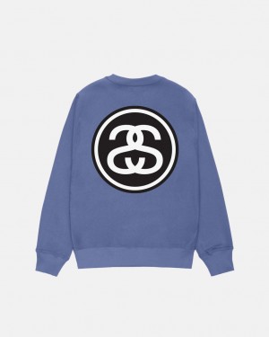 Stussy SS-Link Crew - Unisex Hoodies Niebieskie | PLZPD12859