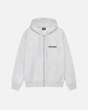 Stussy SS-Link Zip Hoodie - Unisex Hoodies Szare | GPLEC38248