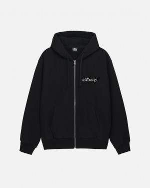 Stussy SS-Link Zip Hoodie - Unisex Hoodies Czarne | APLWC69004