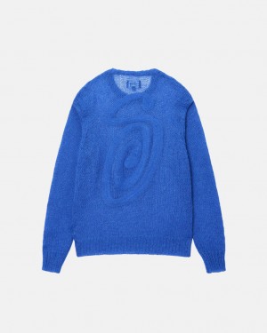 Stussy S Loose Knit Swetry - Unisex Sweaters Niebieskie | SPLNY88596