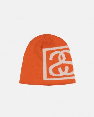 Stussy Skullcap SS Link - Unisex Pomarańczowe | PLEGJ72170