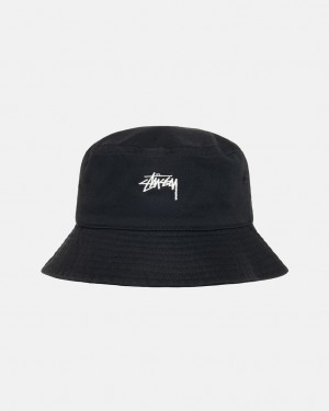 Stussy Stock Bucket Hat - Mens Czarne | PLICD97960