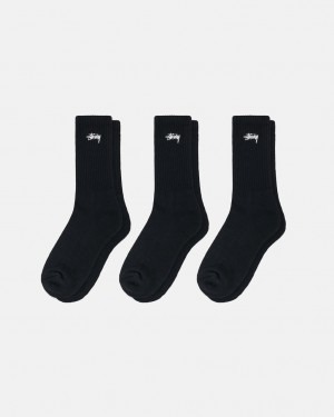 Stussy Stock Crew Sock Pack - Home Goods Czarne | XPLBH14693