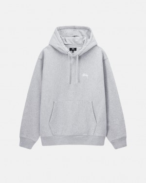 Stussy Stock Logo Hoodie - Unisex Hoodies Szare | GPLEC89014