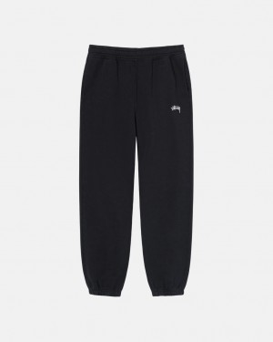 Stussy Stock Logo Sweatpant - Unisex Pants Czarne | PLQAV50686