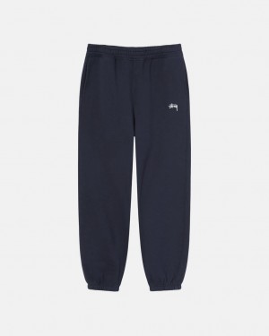 Stussy Stock Logo Sweatpant - Unisex Pants Granatowe | PLDYB45680