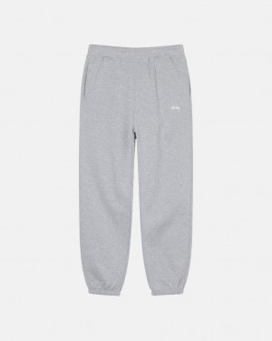 Stussy Stock Logo Sweatpant - Unisex Pants Szare | BPLSO33338