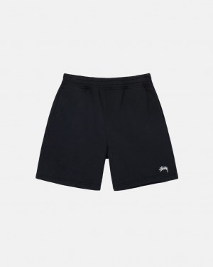 Stussy Stock Logo Sweatshort - Unisex Shorts Trunks Czarne | XPLGW84182