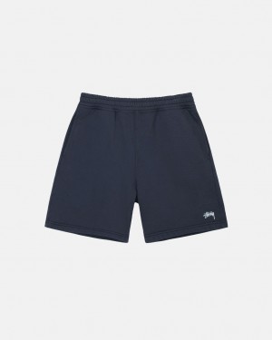 Stussy Stock Logo Sweatshort - Unisex Shorts Trunks Granatowe | PPLER39342