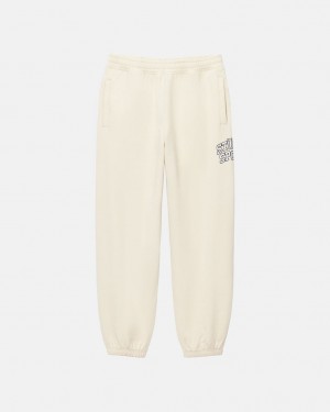 Stussy Stüssy Sportowe Sweatpant - Unisex Jeans Pants Białe | FPLHY38666