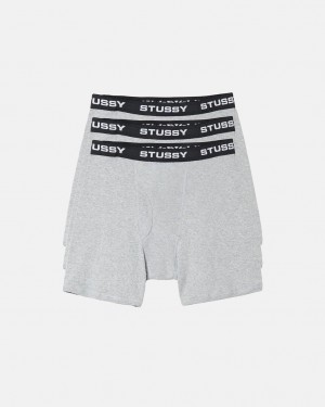 Stussy Stussy Bokser Briefs - Unisex Shorts Trunks Szare | XPLBH47370