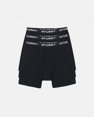 Stussy Stussy Bokser Briefs - Unisex Shorts Trunks Czarne | PLCVG68450