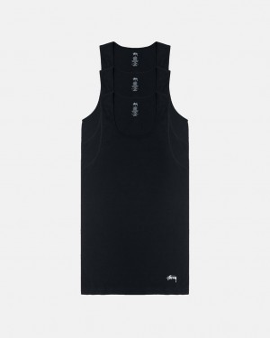 Stussy Stussy Tank Undershirt - Unisex Sweaters Knits Czarne | LPLSX77187