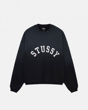 Stussy Sun Faded Oversized Crew - Unisex Hoodies Czarne | PLNEJ87885