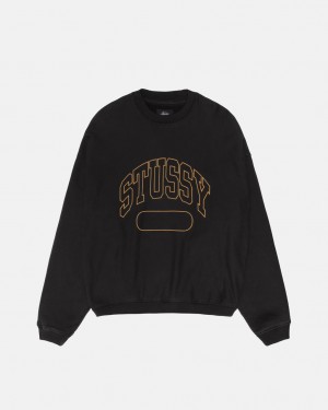 Stussy Varsity Oversized Crew - Unisex Hoodies Czarne | PLNEJ88118