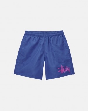 Stussy Wody Krótkie Big Basic - Unisex Shorts Trunks Królewski Niebieski | PLQCS65653