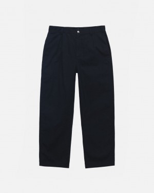 Stussy Workgear Trouser Twill - Unisex Pants Czarne | BPLSD52340