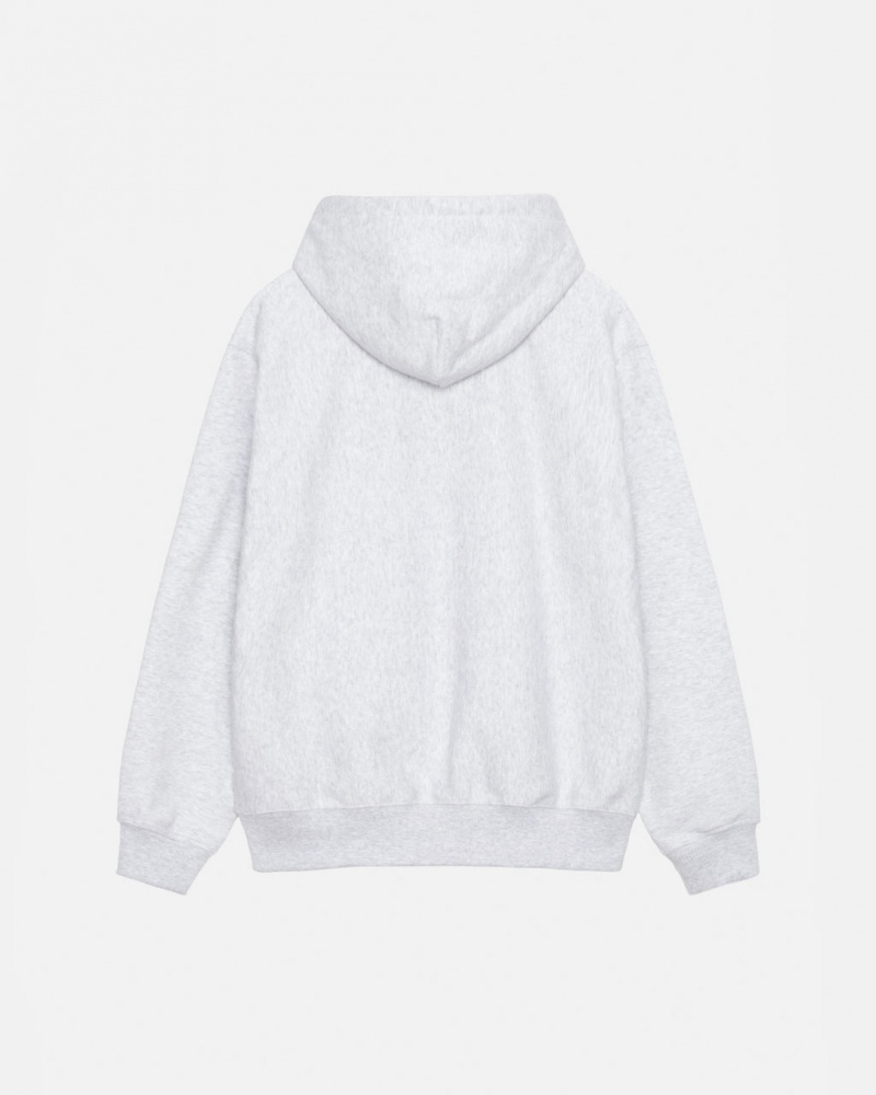 Stussy Basic Applique Hoodie - Unisex Hoodies Szare | PLIIZ22641