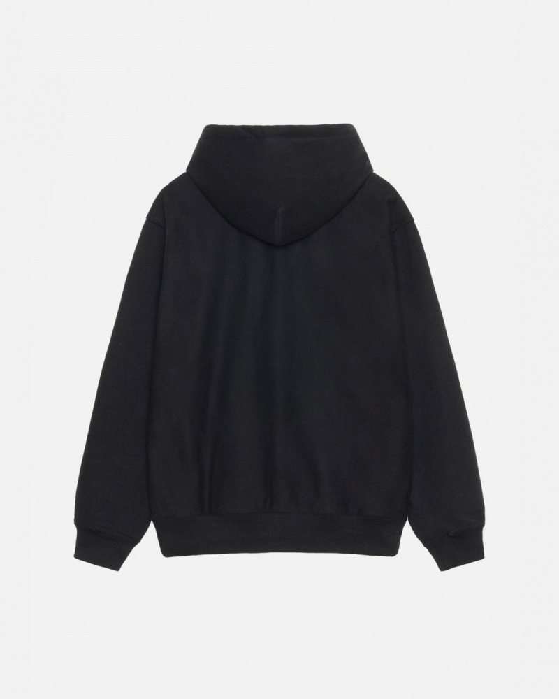 Stussy Basic Applique Hoodie - Unisex Hoodies Czarne | QPLUV17178