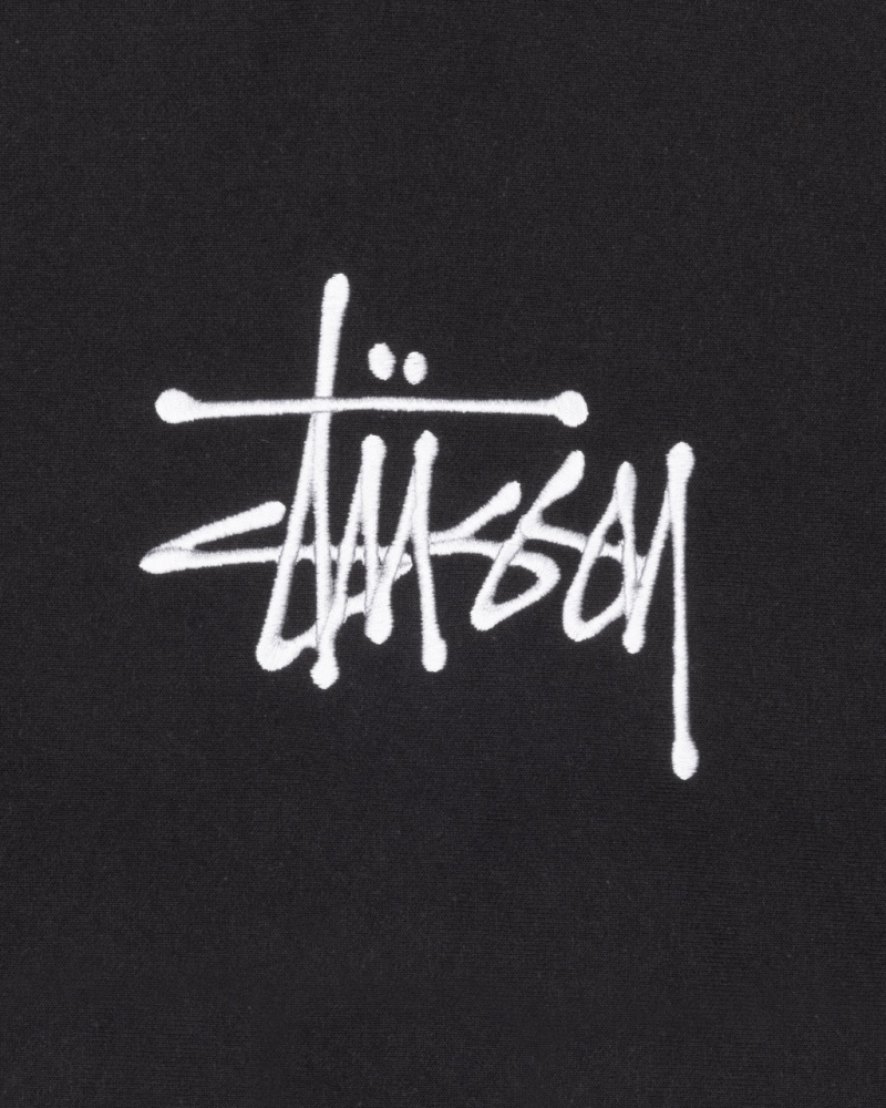 Stussy Basic Applique Hoodie - Unisex Hoodies Czarne | QPLUV17178