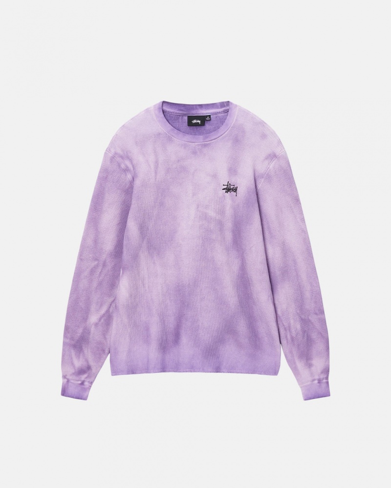 Stussy Basic Stock LS Thermal - Unisex Longsleeve T-Shirts Lawenda | BPLSD58325