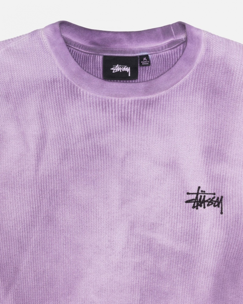 Stussy Basic Stock LS Thermal - Unisex Longsleeve T-Shirts Lawenda | BPLSD58325