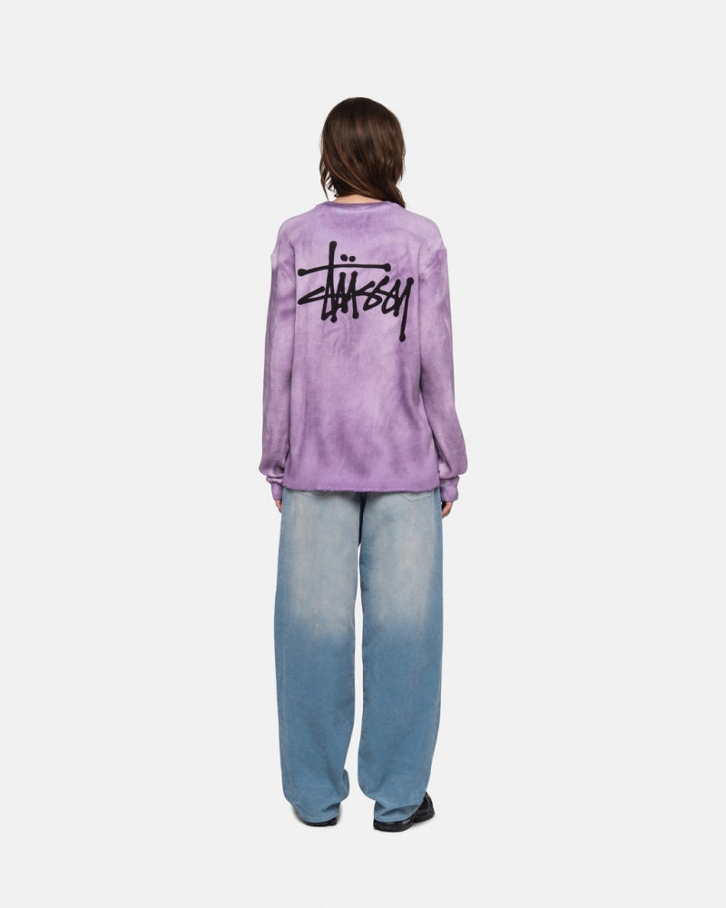 Stussy Basic Stock LS Thermal - Unisex Longsleeve T-Shirts Lawenda | BPLSD58325